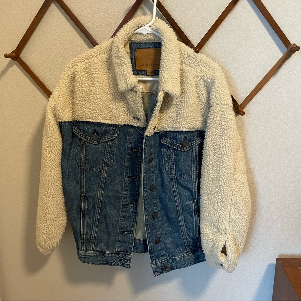 American Eagle Sherpa Jean Jacket